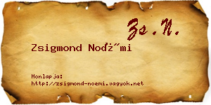 Zsigmond Noémi névjegykártya